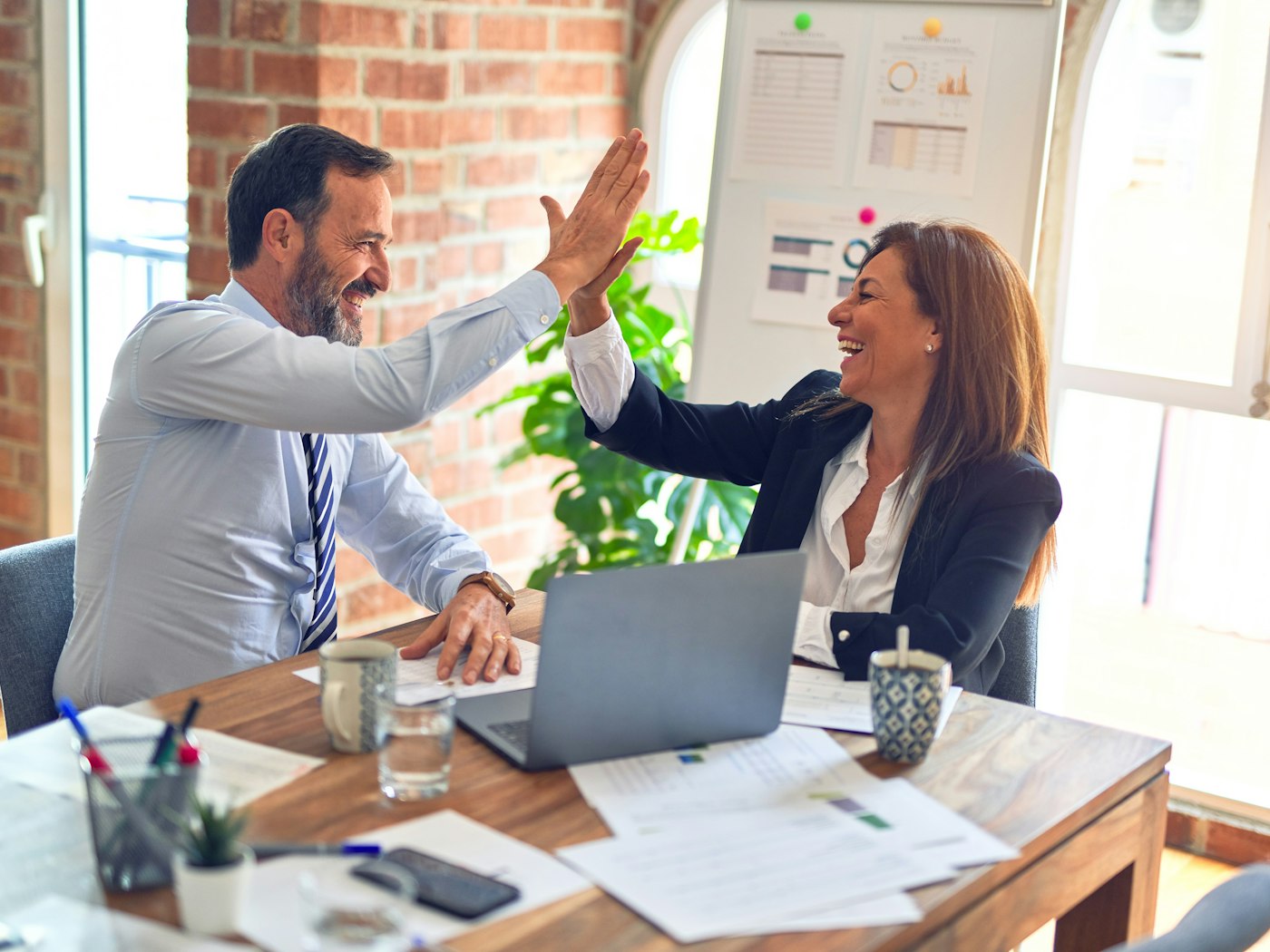 A leadership team at work